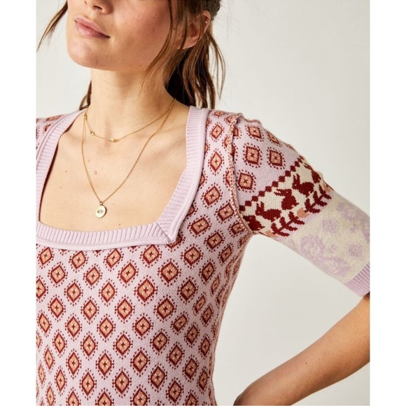 FREE PEOPLE Snow Bunny Bodysuit / Candy Combo Medium NWT Winter - Picture 5 of 10